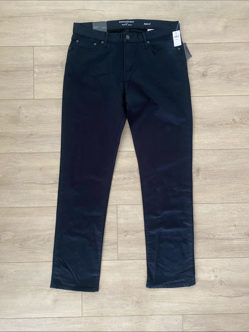 NWT! Banana Republic Travel Jean Mens 34x34 Black NEW Slim Fit